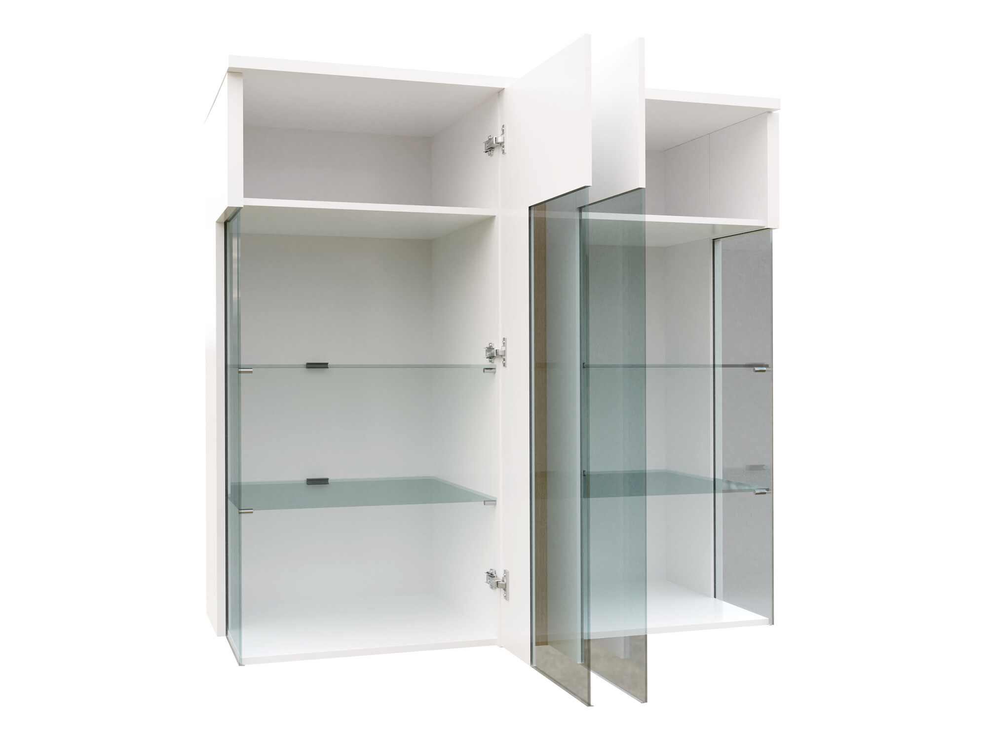 Aparador Livseri 104 (Blanco + Blanco brillante + Luminoso madera)