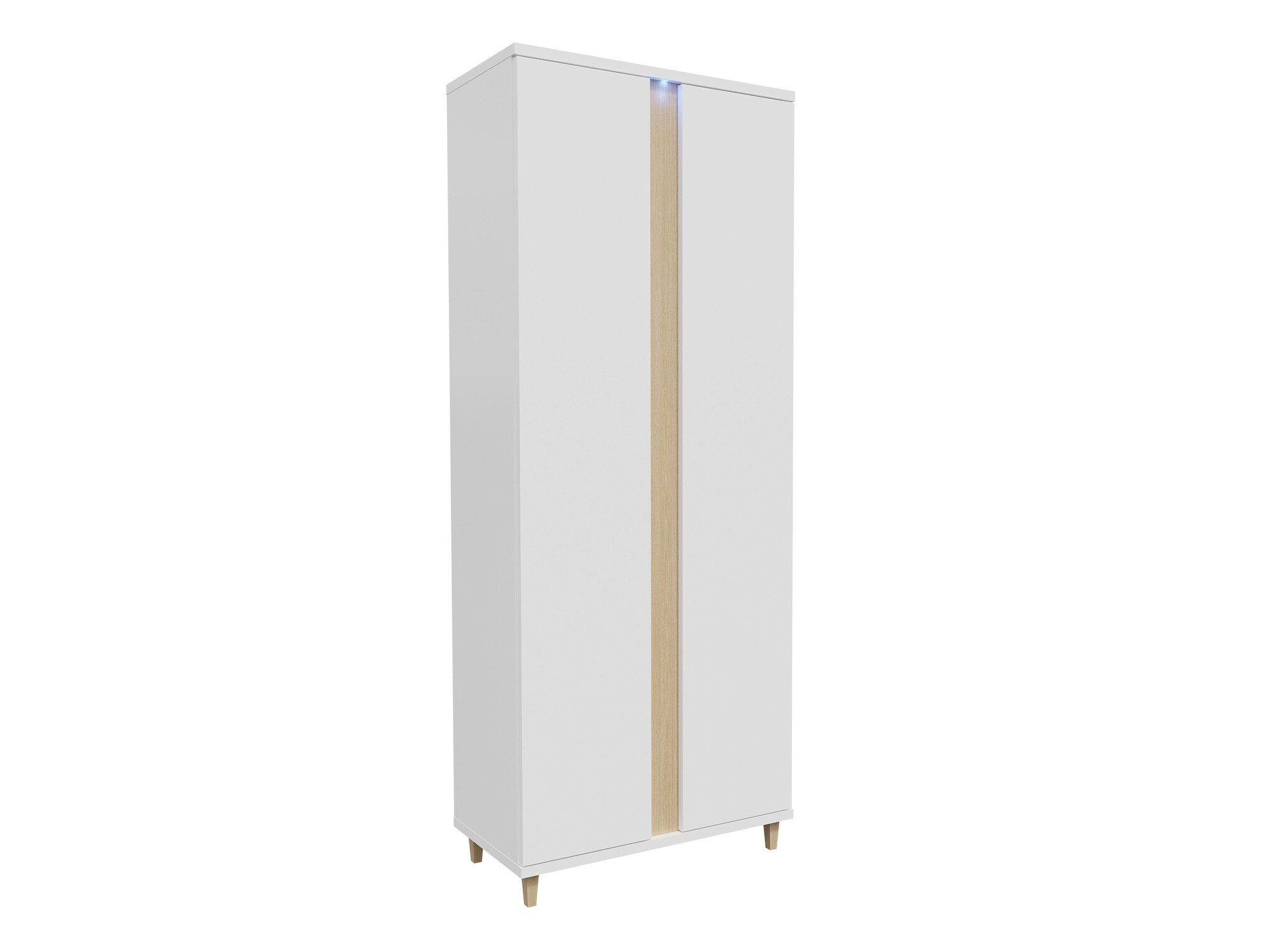 Armario Livseri 114 (Blanco + Blanco brillante + Luminoso madera)