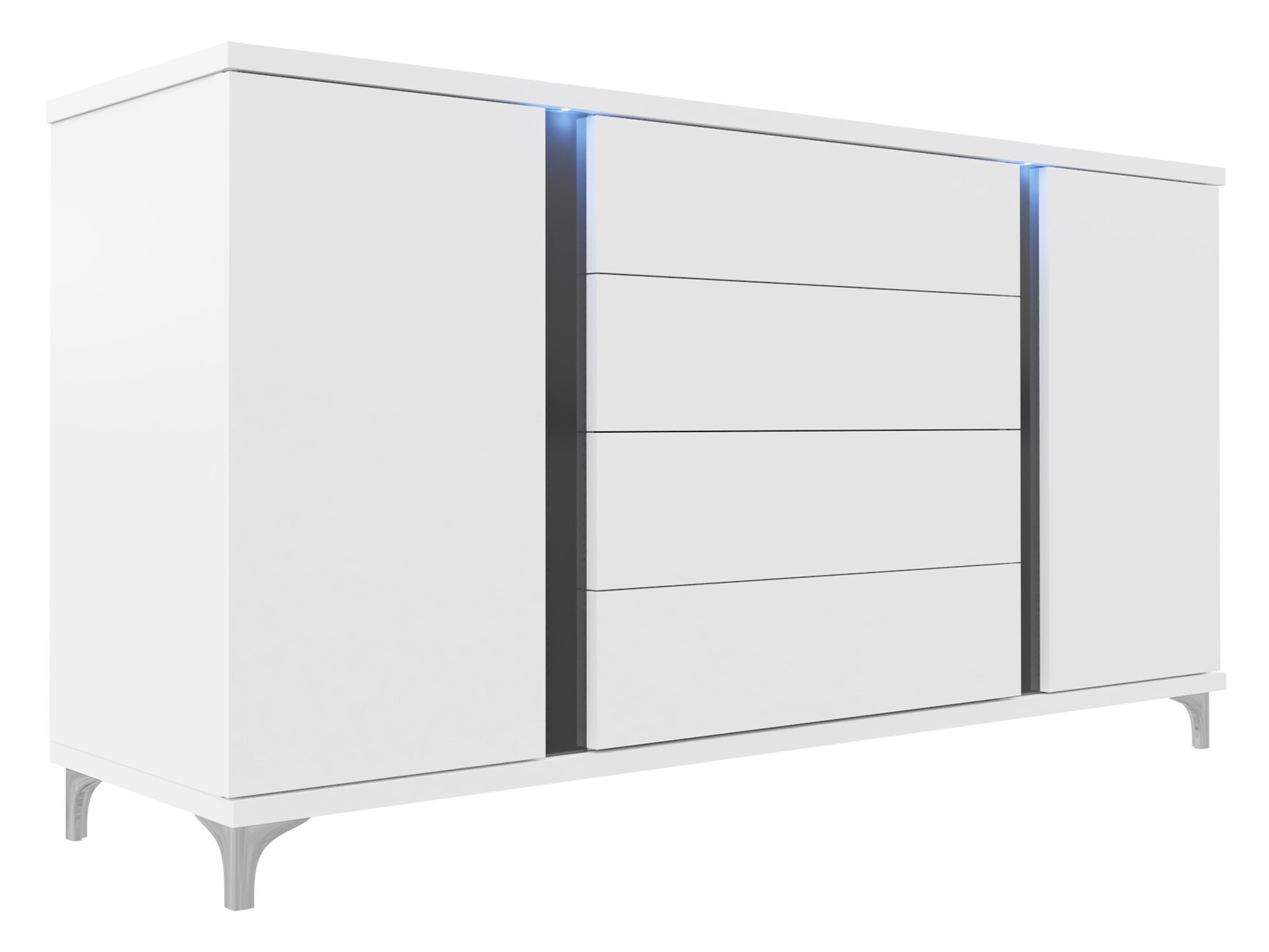Cómoda Florem (Blanco + Blanco brillante + Negro brillante)