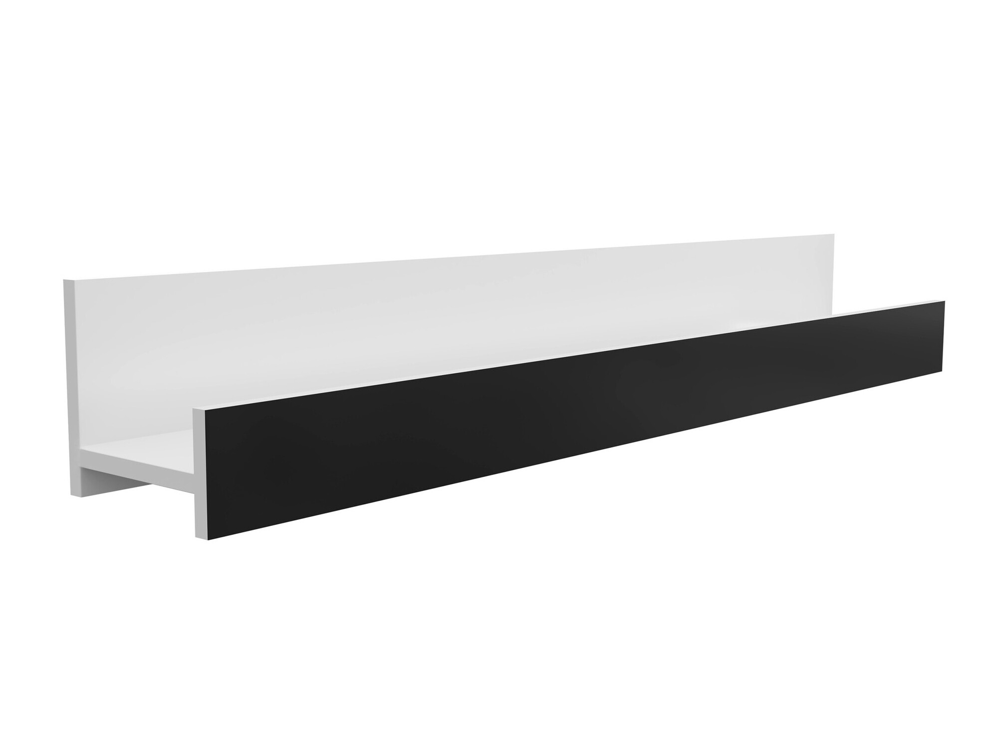 Estantería de pared Livseri 115 (Blanco + Blanco brillante + Negro brillante)