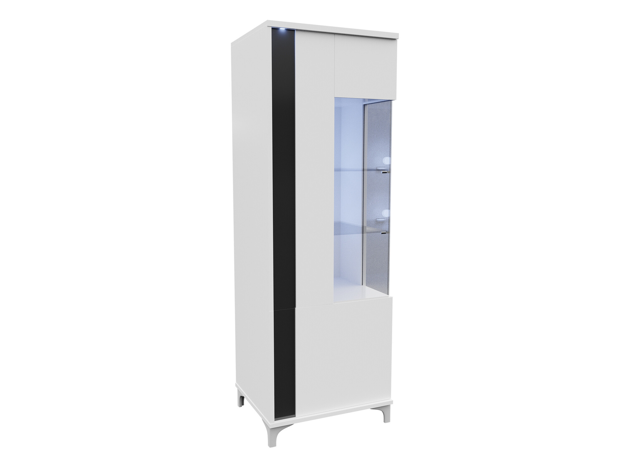 Estantería Florem (Blanco + Blanco brillante + Negro brillante)