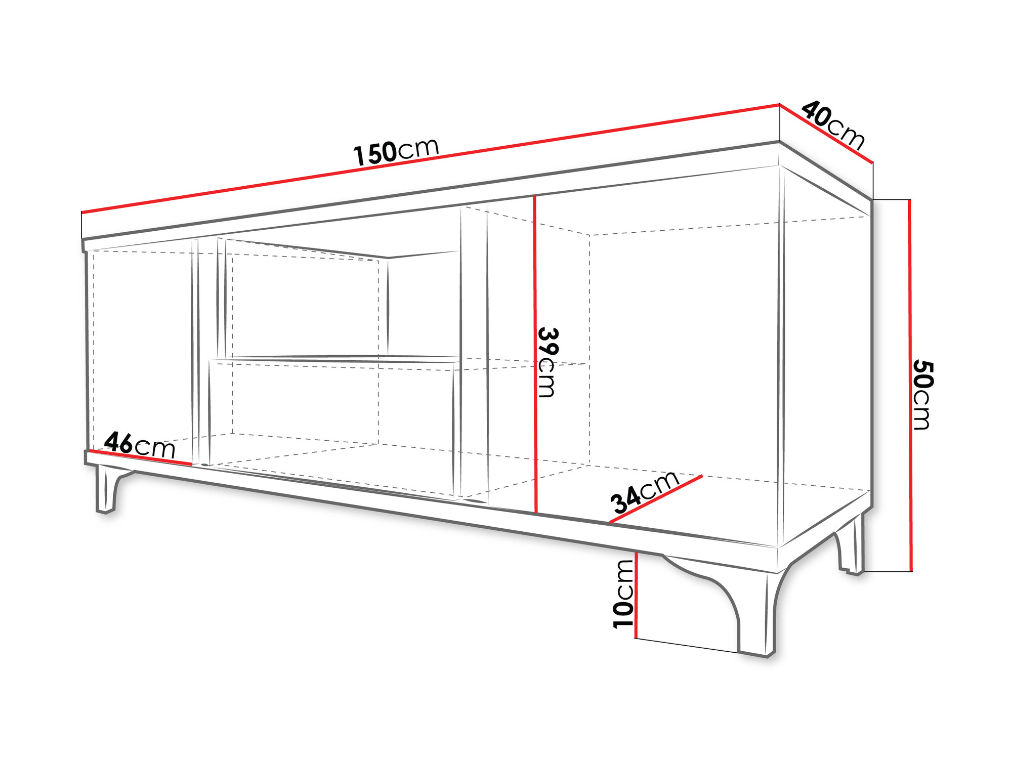 Mueble TV Livseri 113 (Blanco + Blanco brillante + Luminoso madera)