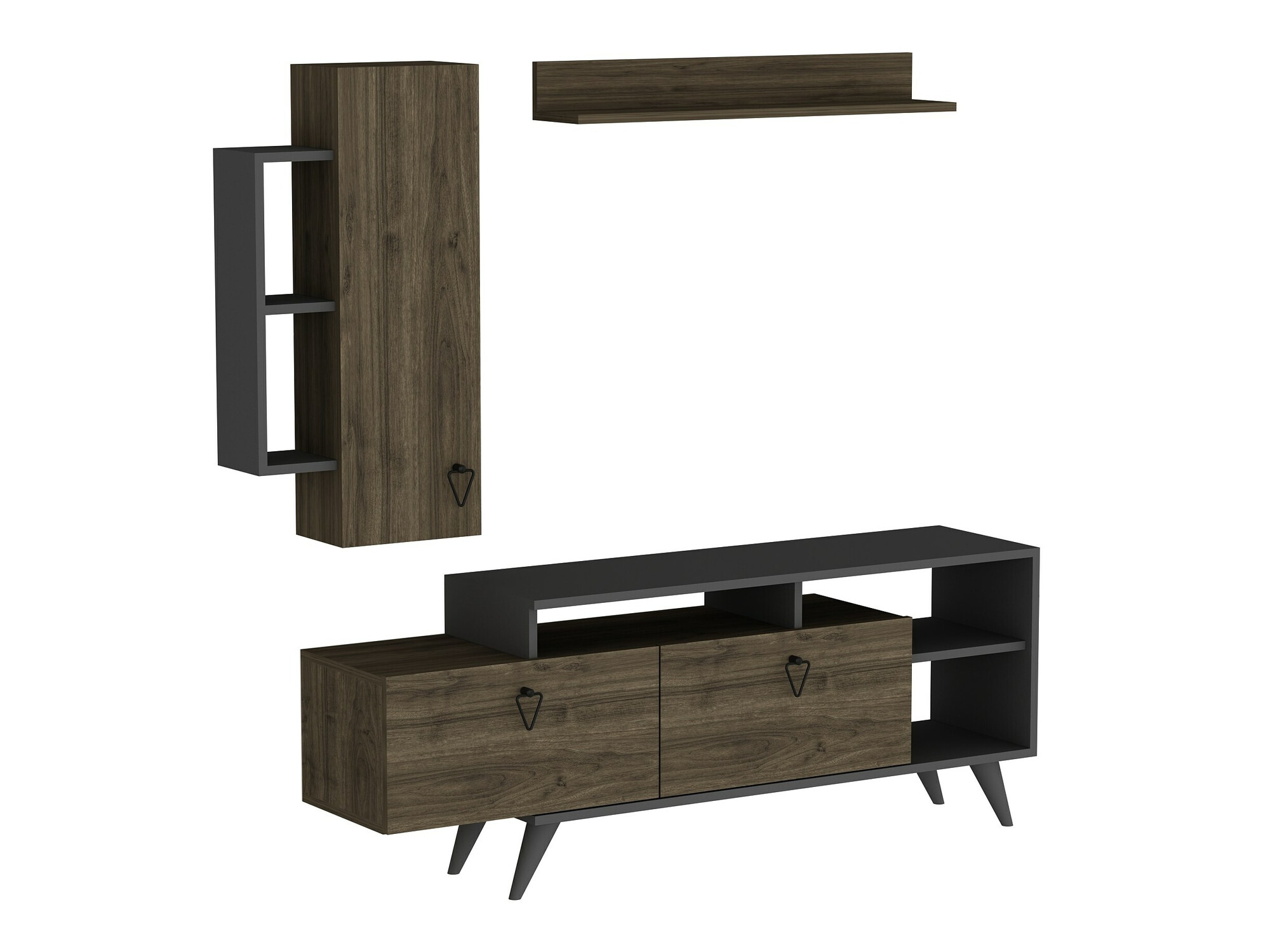 Conjunto de salón Kailua 2294 (Antracita + Nogal)