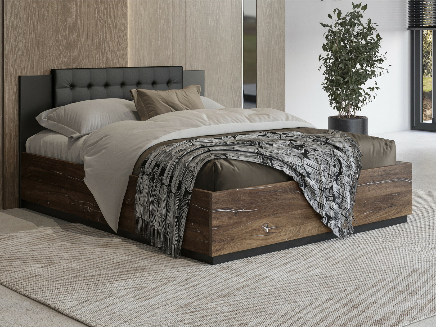 Cama Felelie 112 (Tamus Flagstaf roble + Plata)