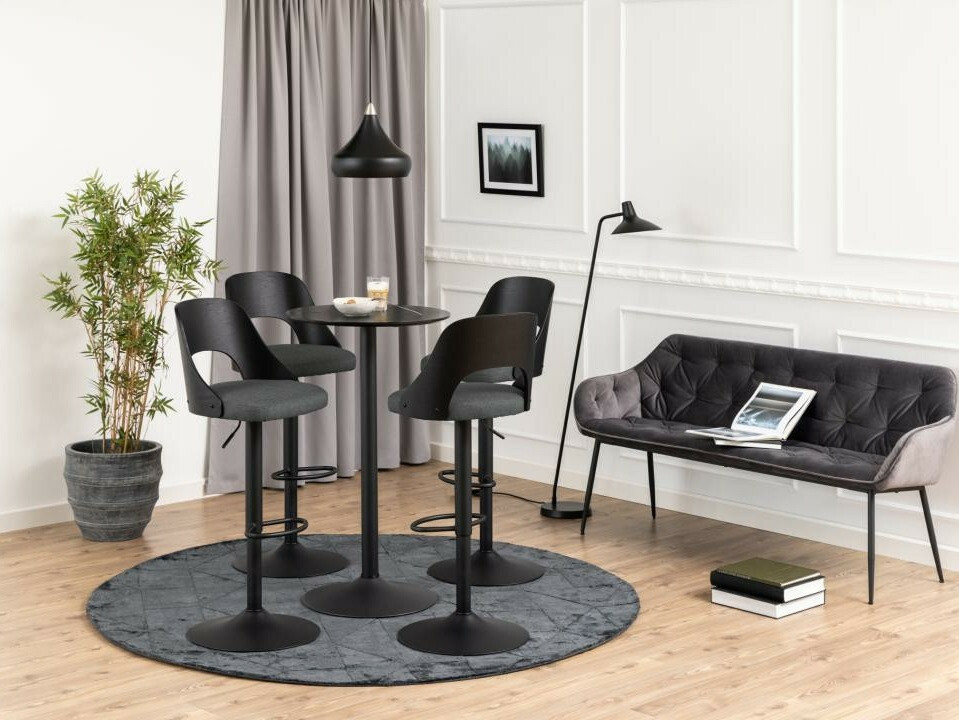 Taburete alto Norsica 606 (Gris + Negro)