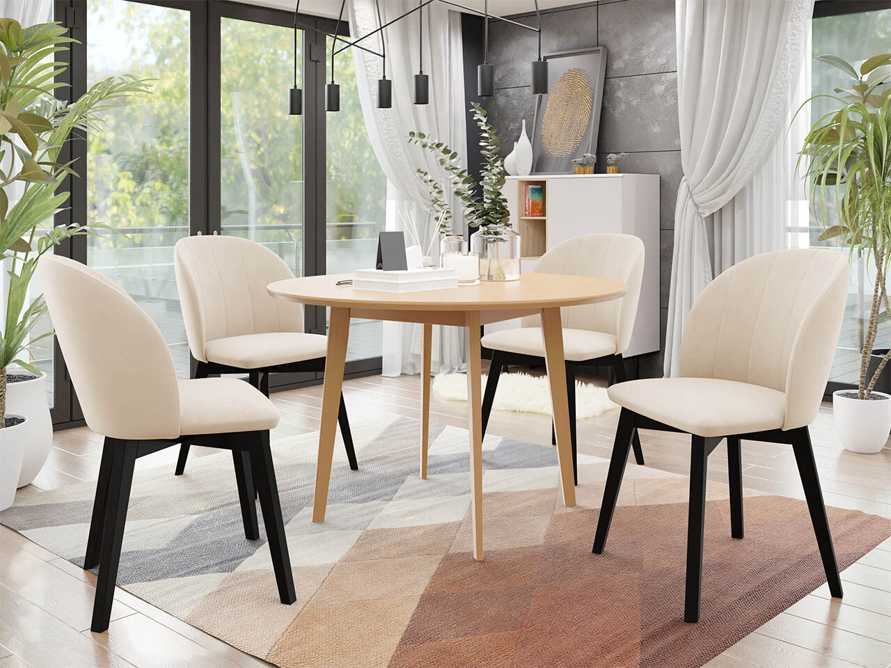 Conjunto de comedor Racine 136 (Marrón)