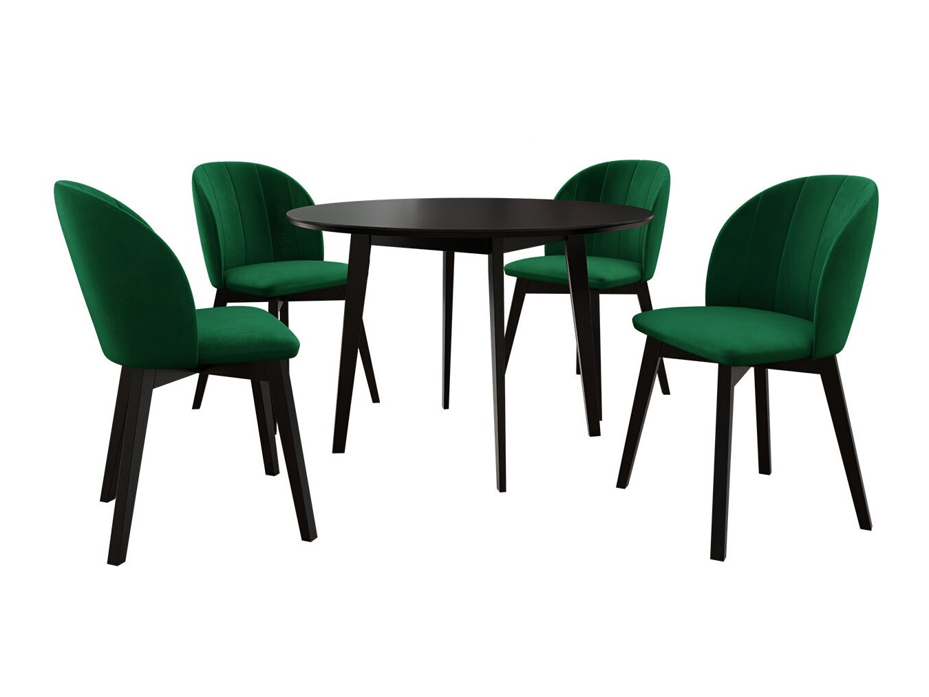 Conjunto de mesas y sillas para comedor Racine 136 (Negro)