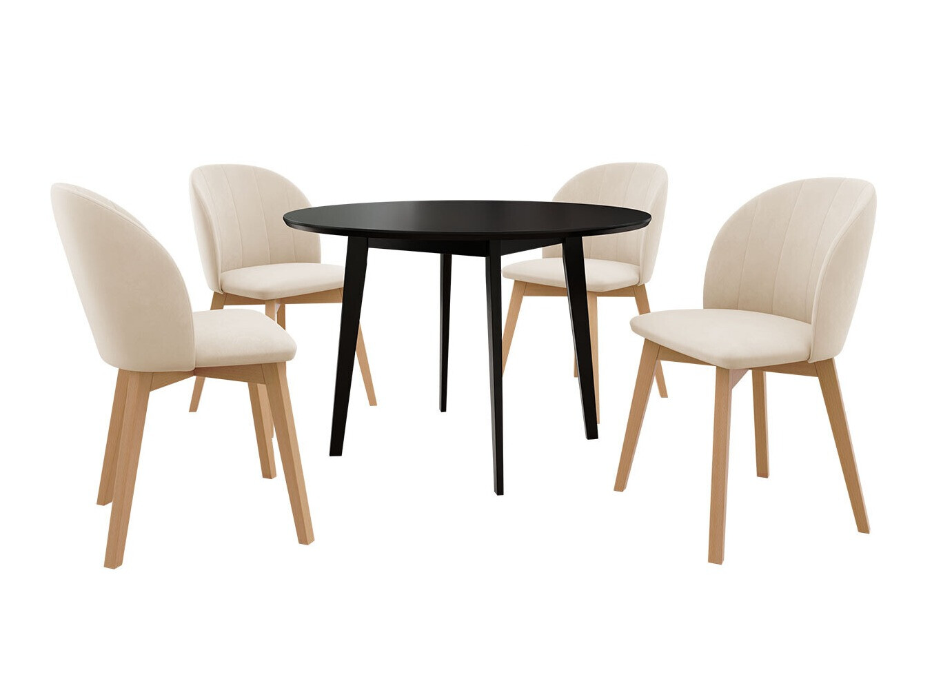 Conjunto de comedor Racine 136 (Negro)