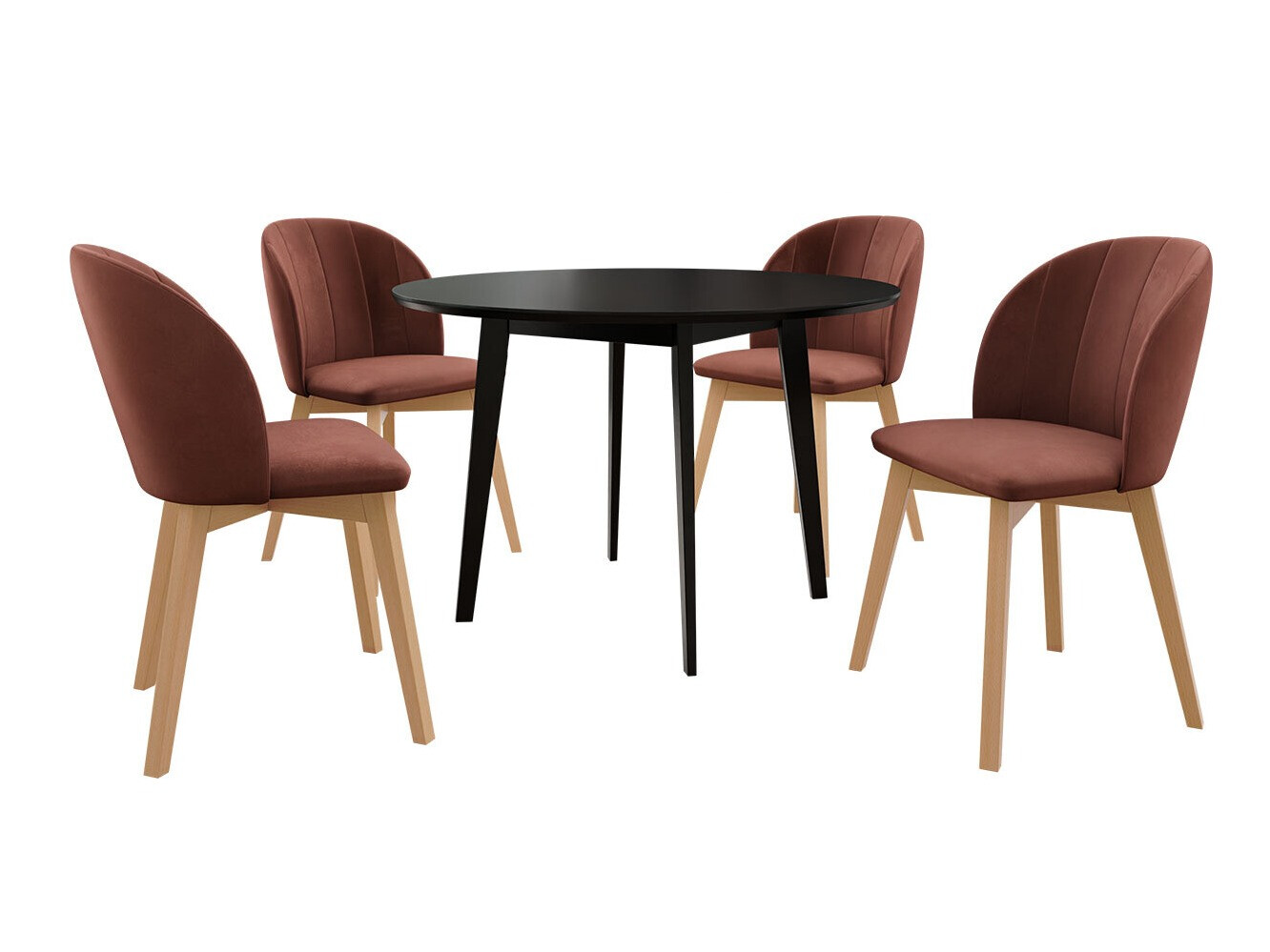 Conjunto de comedor Racine 136 (Negro)