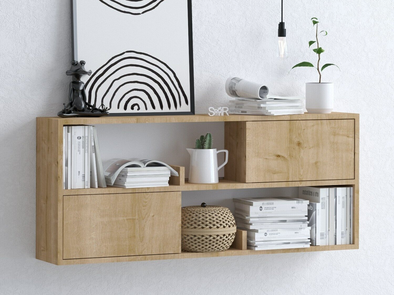 Estantería de pared Sonliro 147 (Roble)