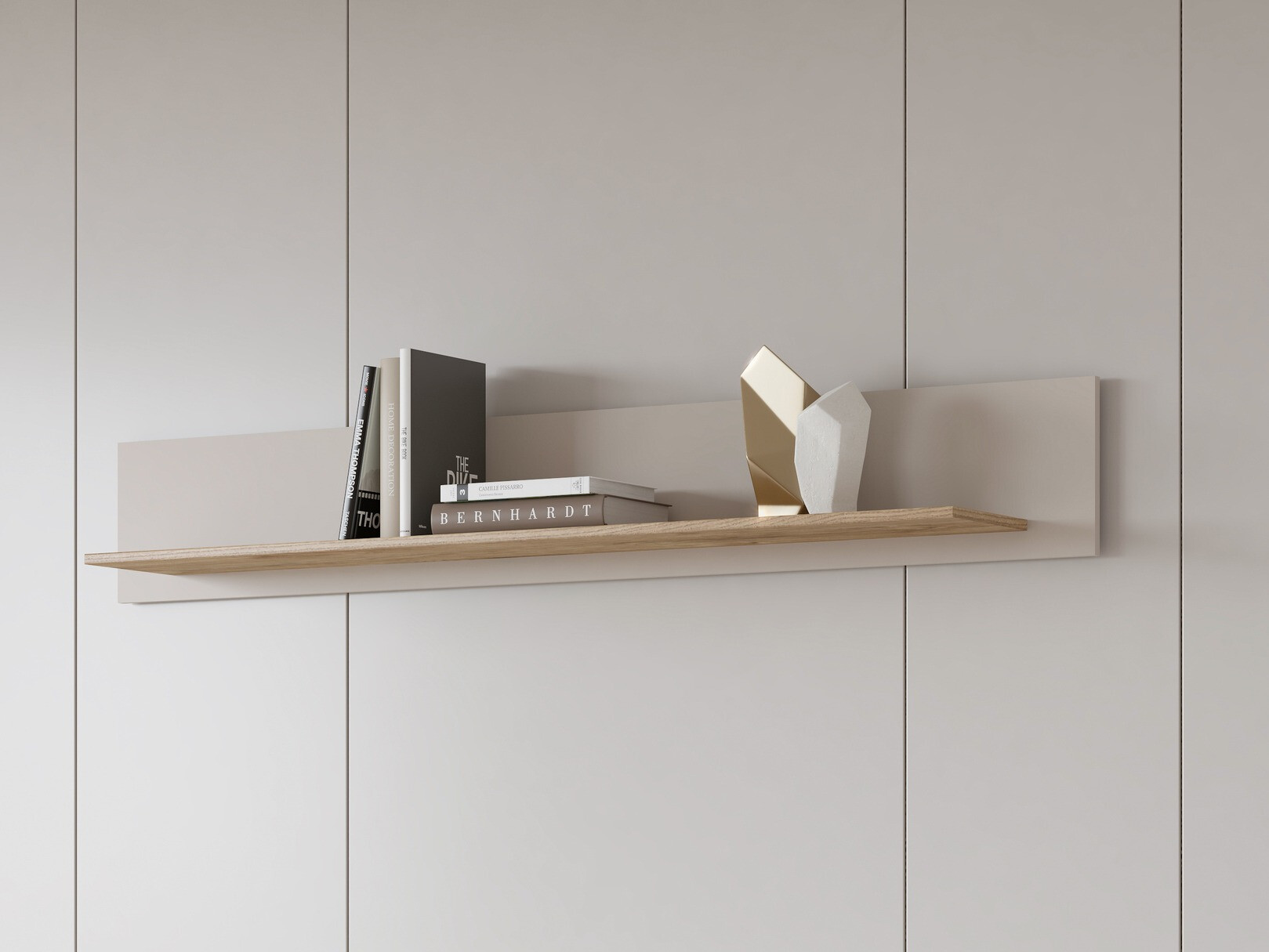 Estantería de pared Sovera 100 (Roble dorado + Cachemira)
