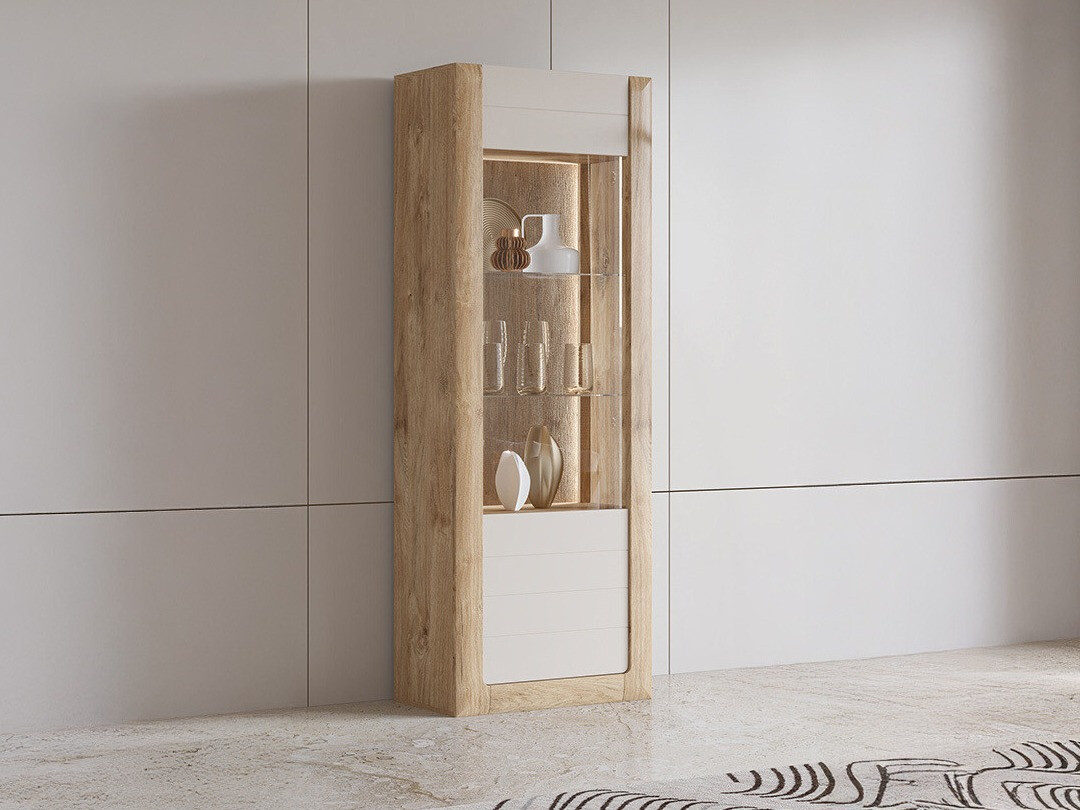 Estantería Sovera 101 (Roble dorado + Gris claro)