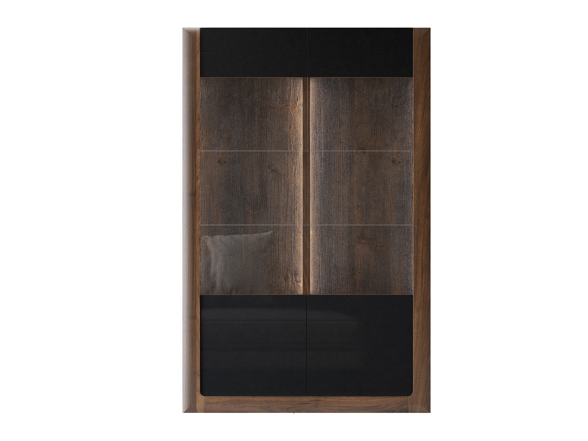 Estantería Sovera 102 (Nuez + Negro brillante)