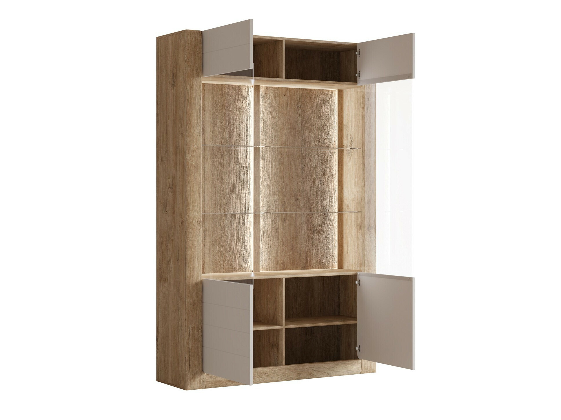 Estantería Sovera 102 (Roble dorado + Gris claro)