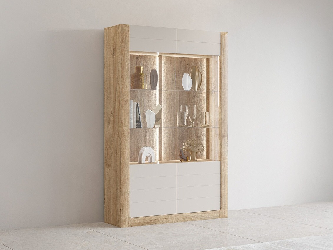 Estantería Sovera 102 (Roble dorado + Gris claro)