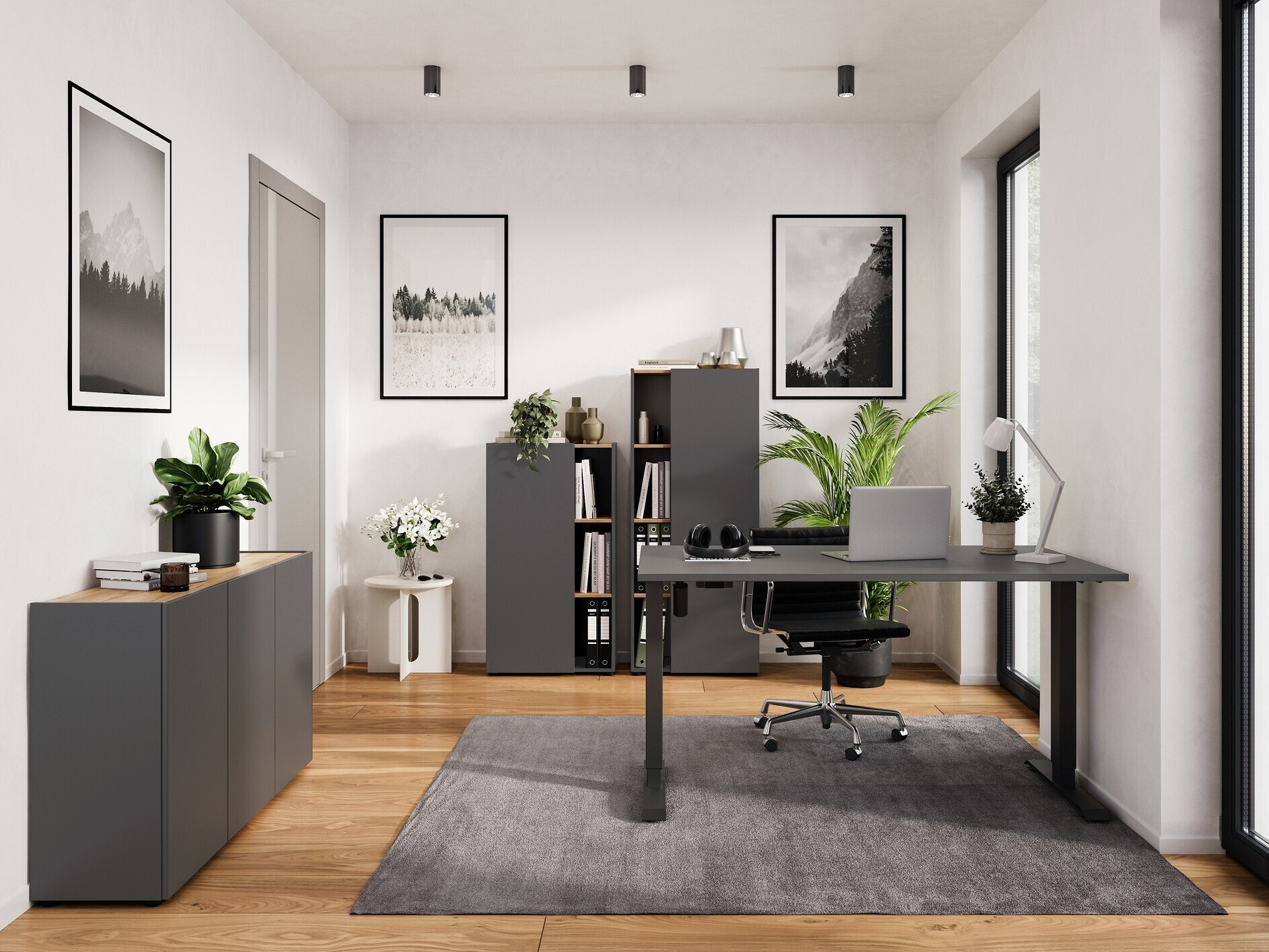 Aparador Evarsoa 102 (Grafito + Navarra roble)