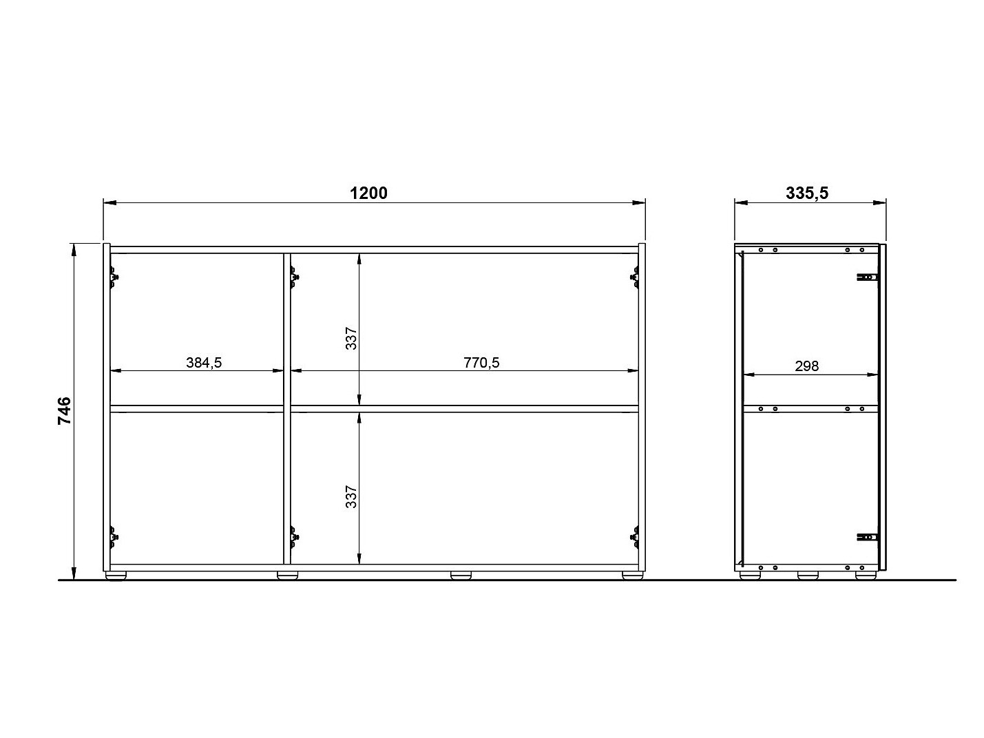 Aparador Evarsoa 102 (Grafito + Navarra roble)