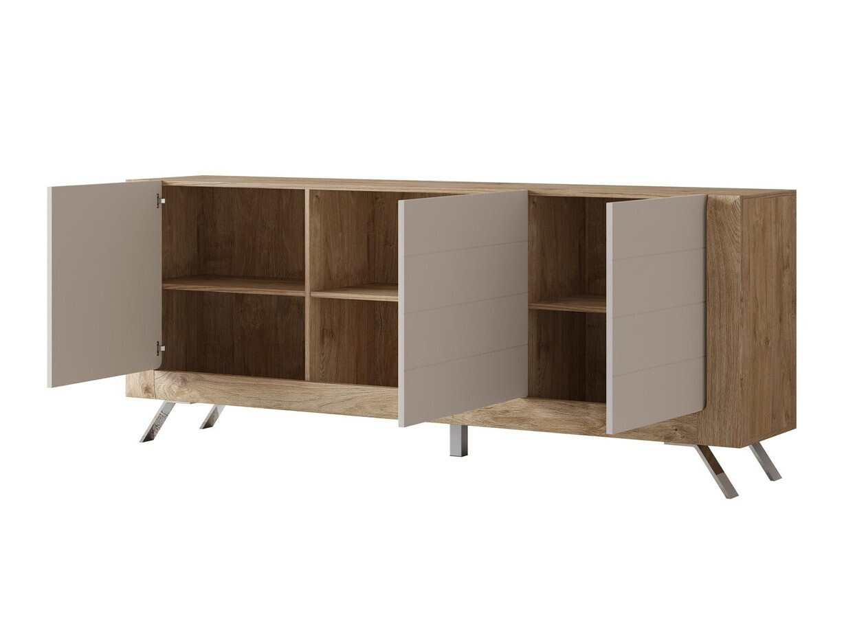 Aparador Sovera 103 (Roble dorado + Gris claro)