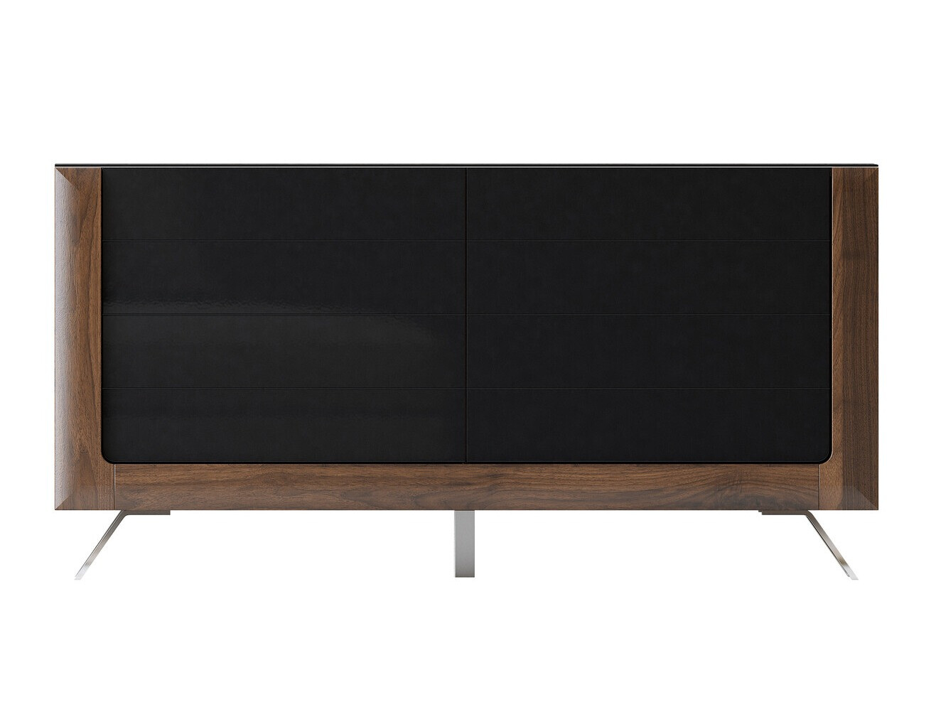 Aparador Sovera 107 (Nuez + Negro brillante)