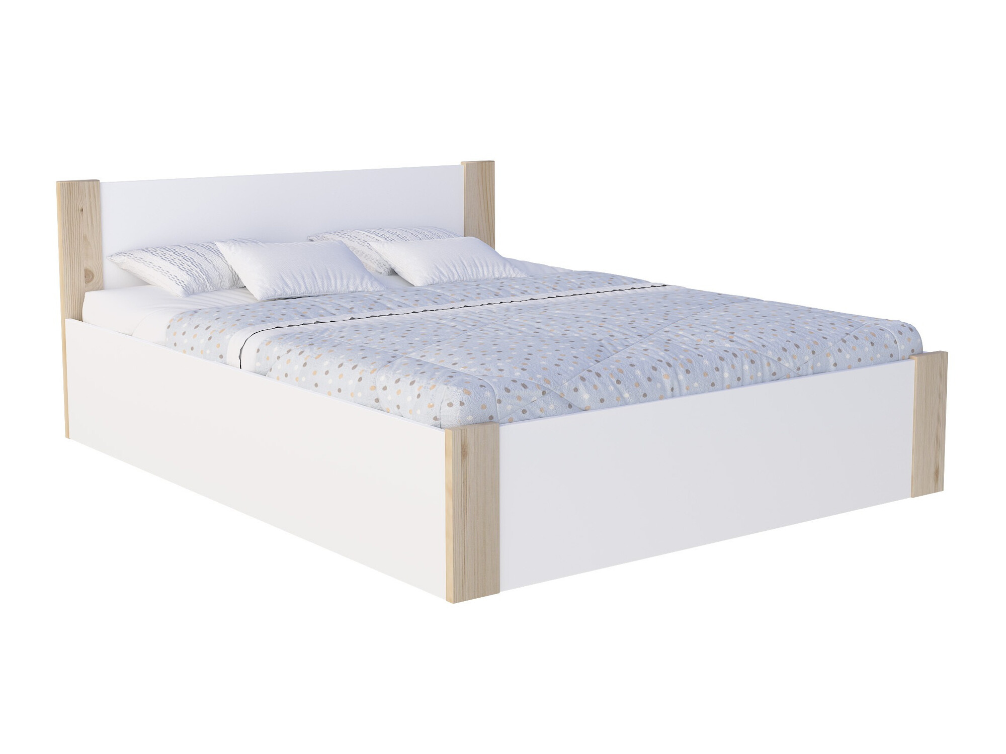 Cama Aurora 155 (Blanco + Pino)