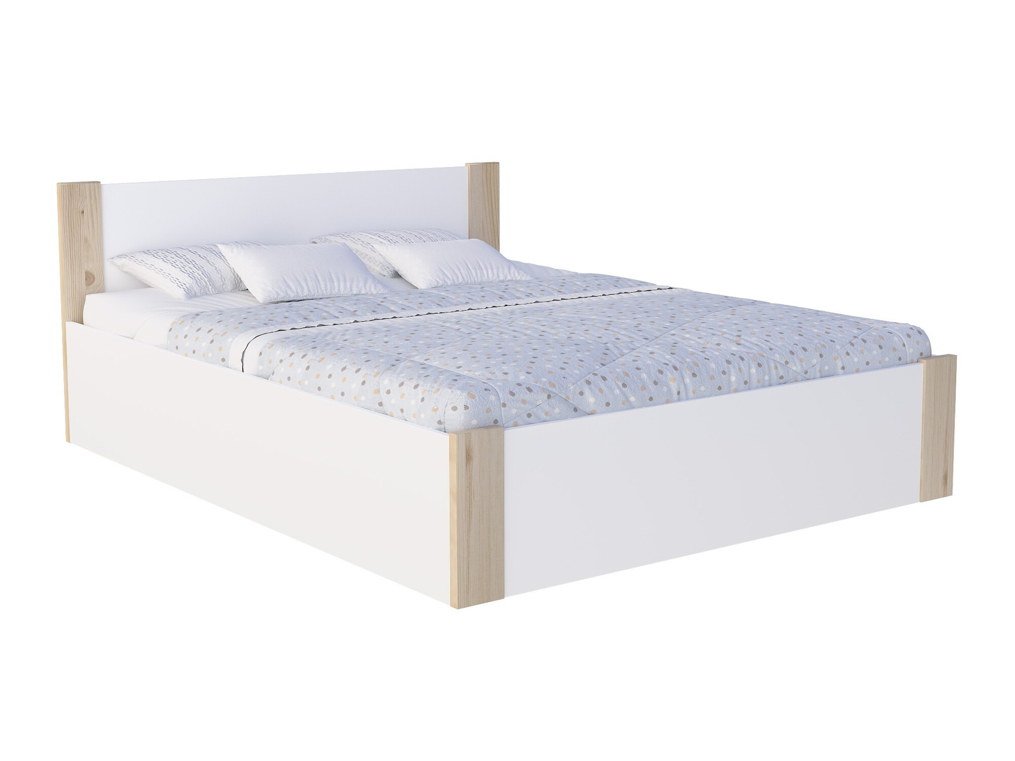 Cama Aurora 155 (Blanco + Pino)