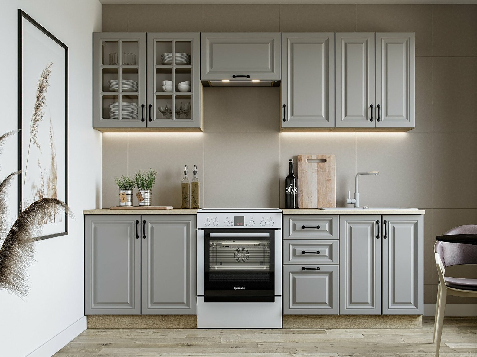 Conjunto de cocina Houston 1877 (Gris)