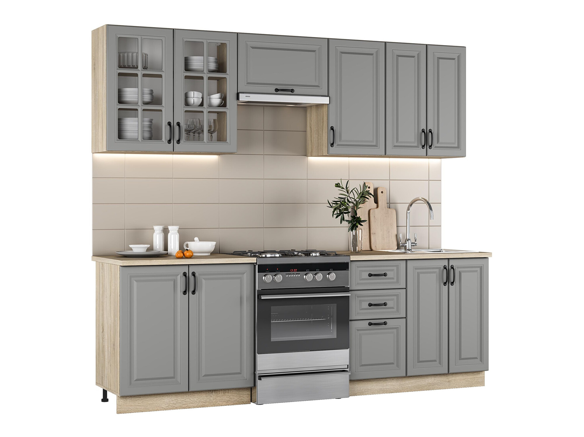 Conjunto de cocina Houston 1877 (Gris)