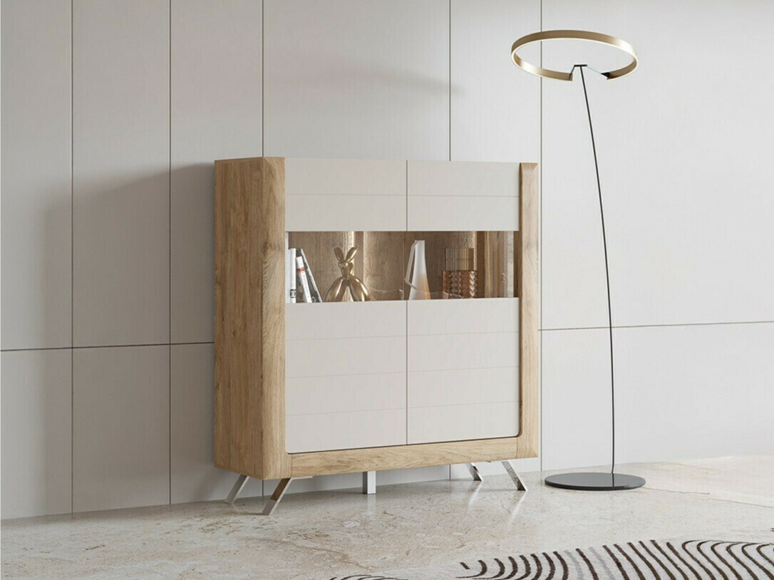 Estantería Sovera 106 (Roble dorado + Gris claro)