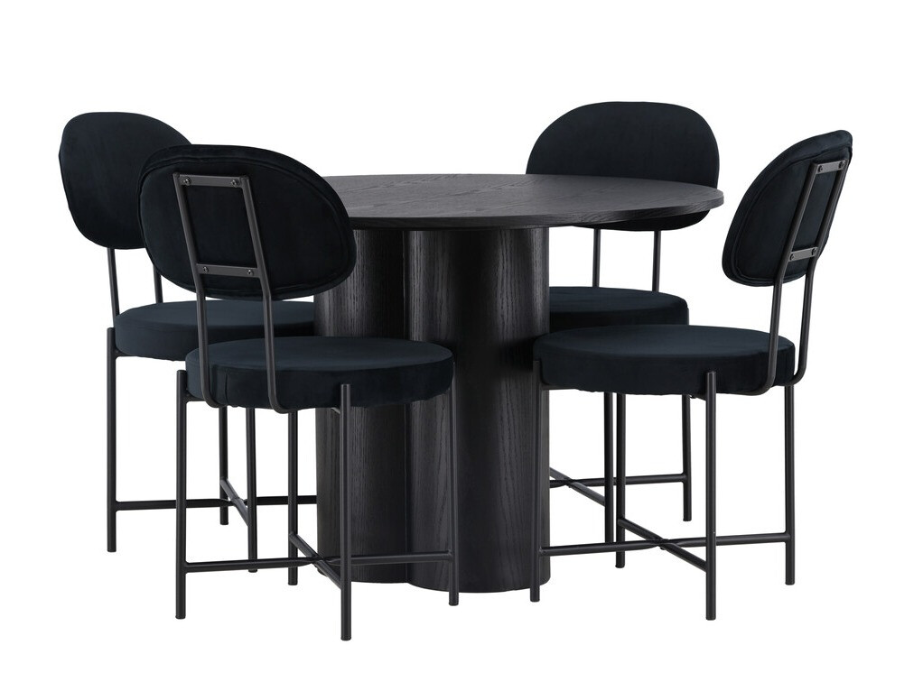 Conjunto de mesas y sillas para comedor Dallas 4605 (Negro)