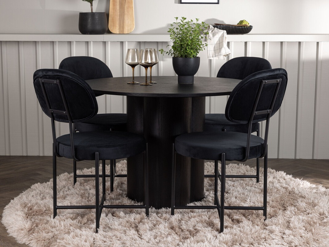 Conjunto de mesas y sillas para comedor Dallas 4605 (Negro)