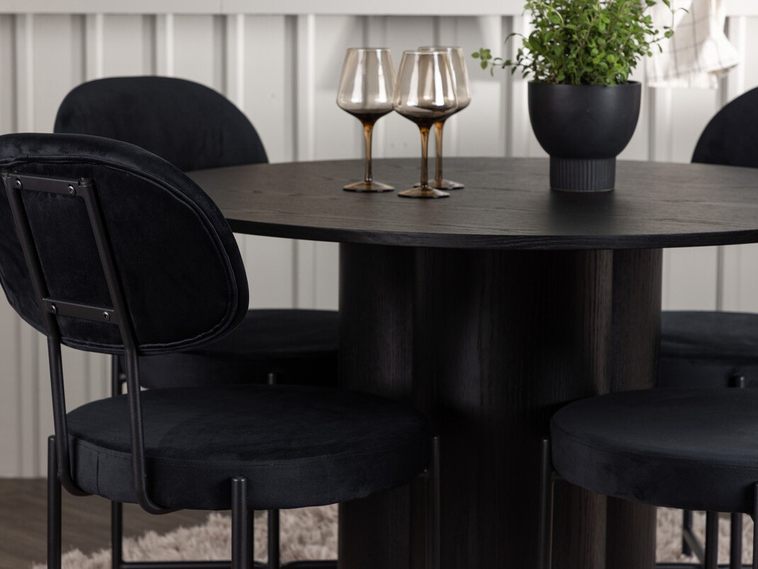 Conjunto de mesas y sillas para comedor Dallas 4605 (Negro)