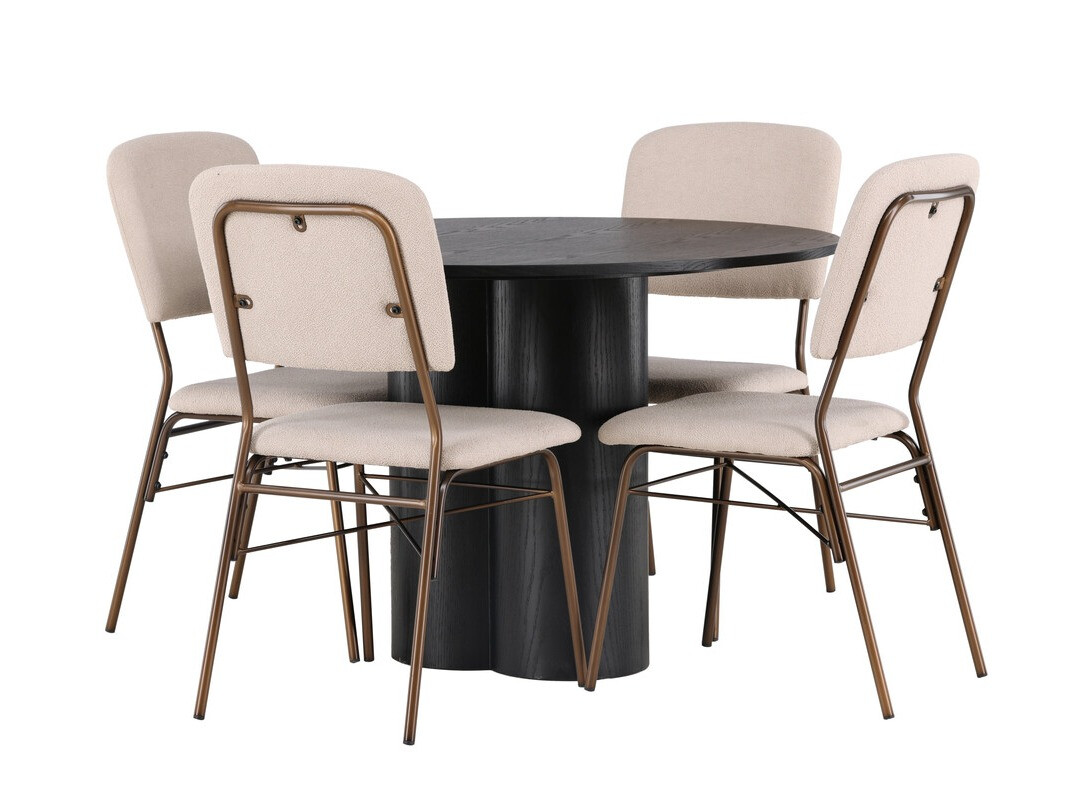 Conjunto de mesas y sillas para comedor Dallas 4606 (Negro)