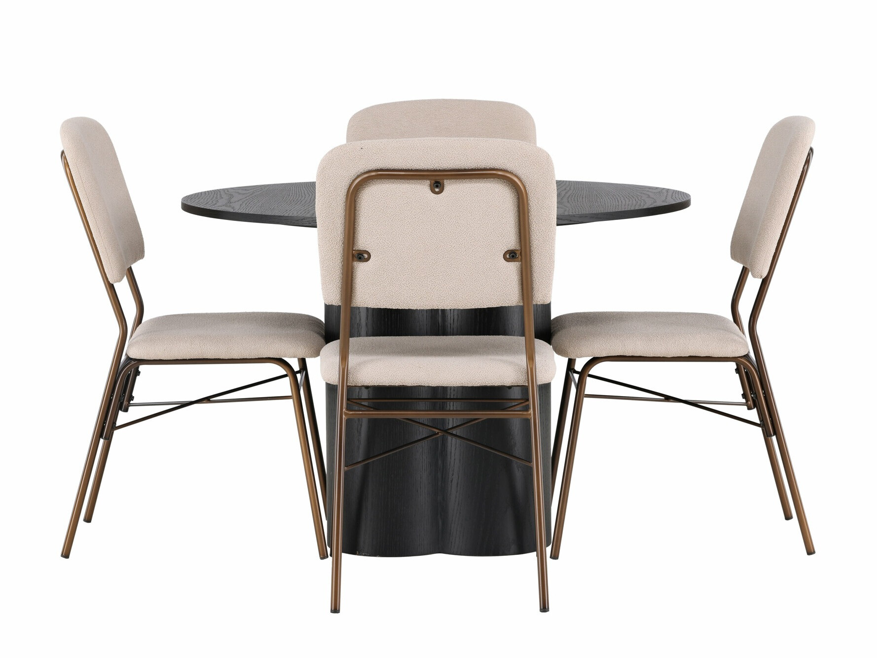 Conjunto de mesas y sillas para comedor Dallas 4606 (Negro)