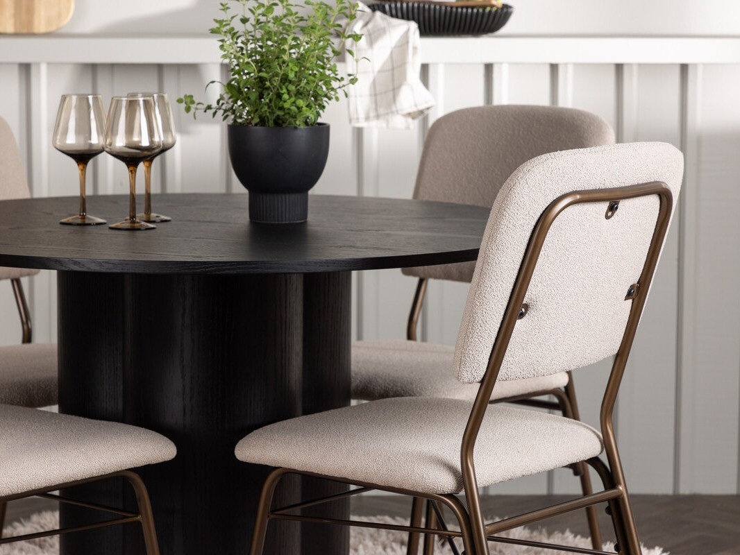 Conjunto de mesas y sillas para comedor Dallas 4606 (Negro)