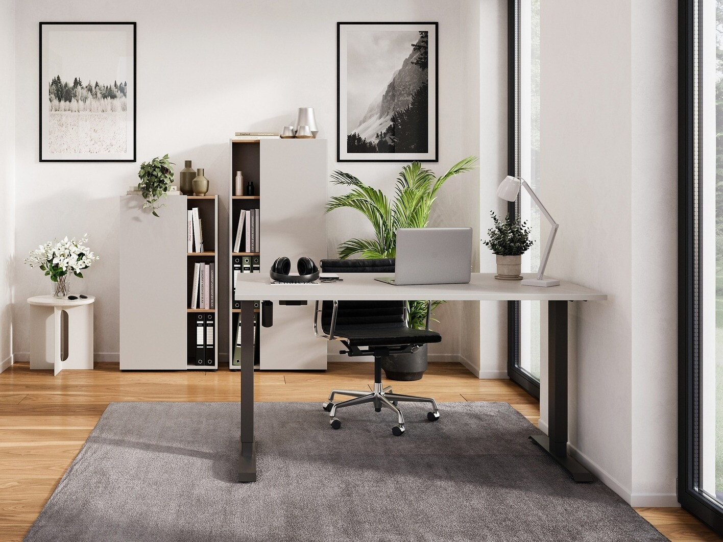 Conjunto para oficina en casa Evarsoa 107 (Cachemira + Navarra roble)