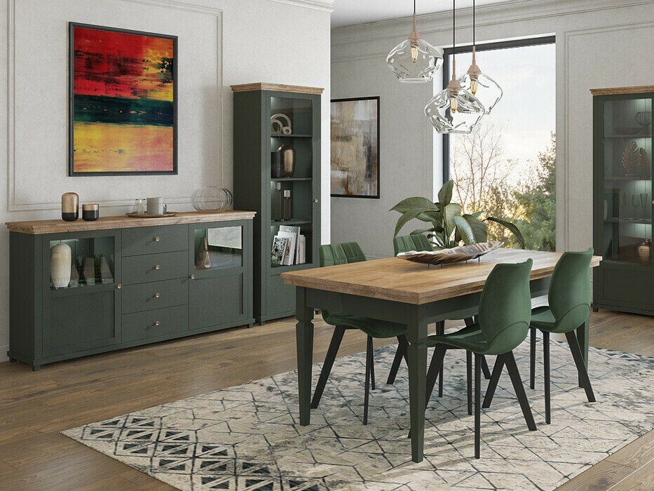 Estantería Tolnue 101 (Verde oscuro + Roble de lefkada)