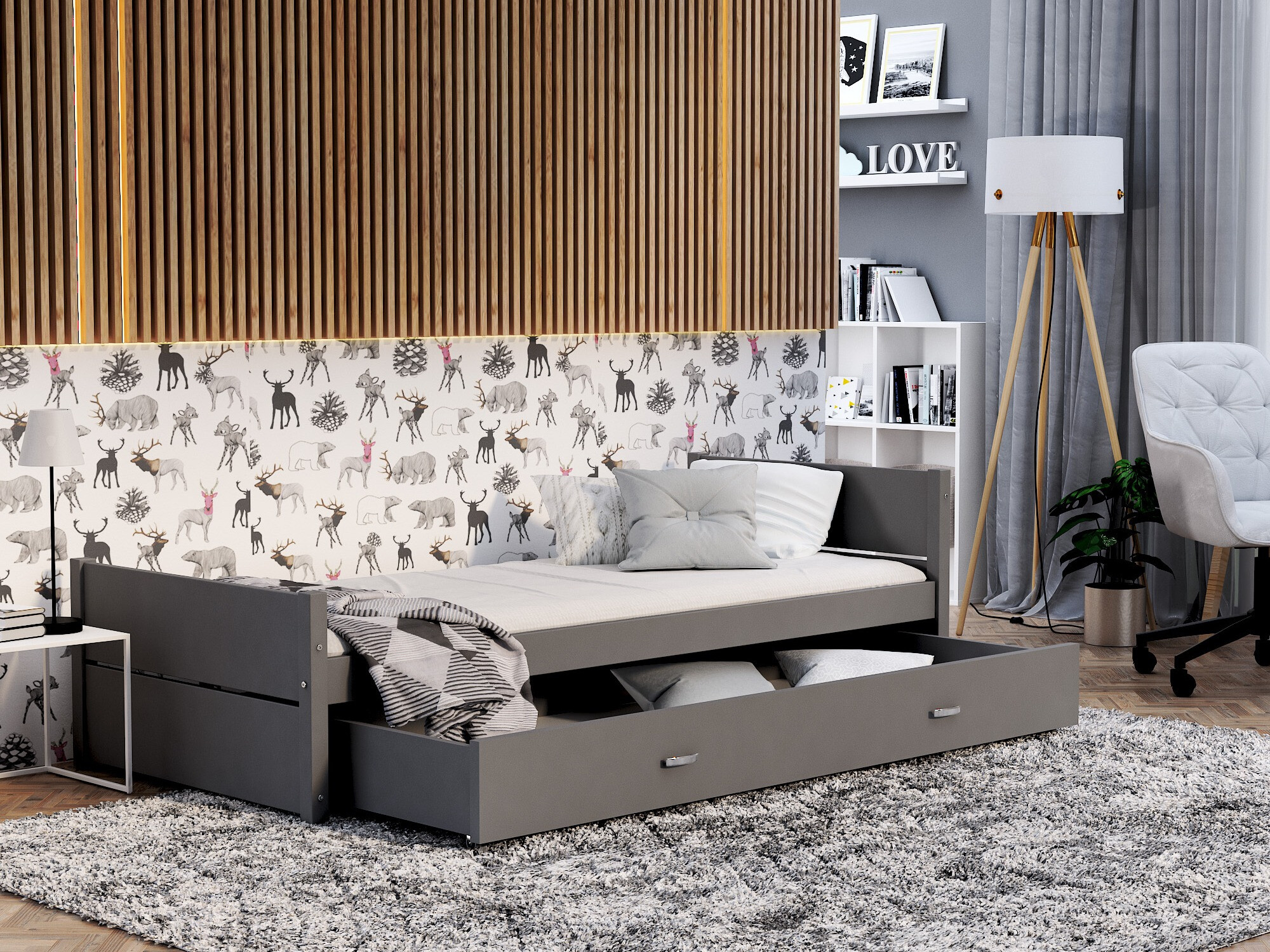 Cama Aurora 176 (Gris)