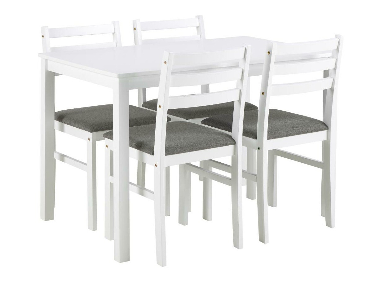Conjunto de comedor Norsica 857 (Blanco + Gris claro)