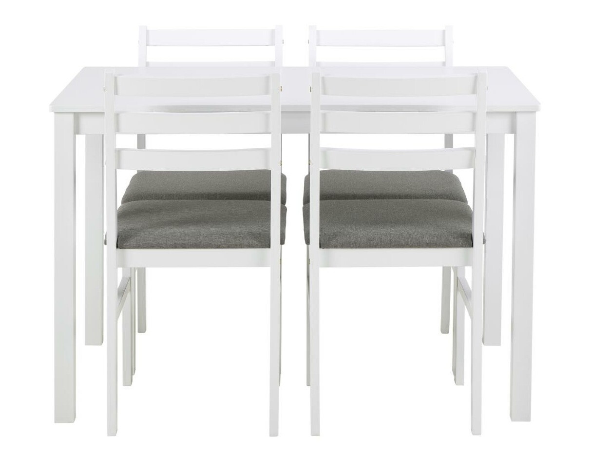 Conjunto de comedor Norsica 857 (Blanco + Gris claro)