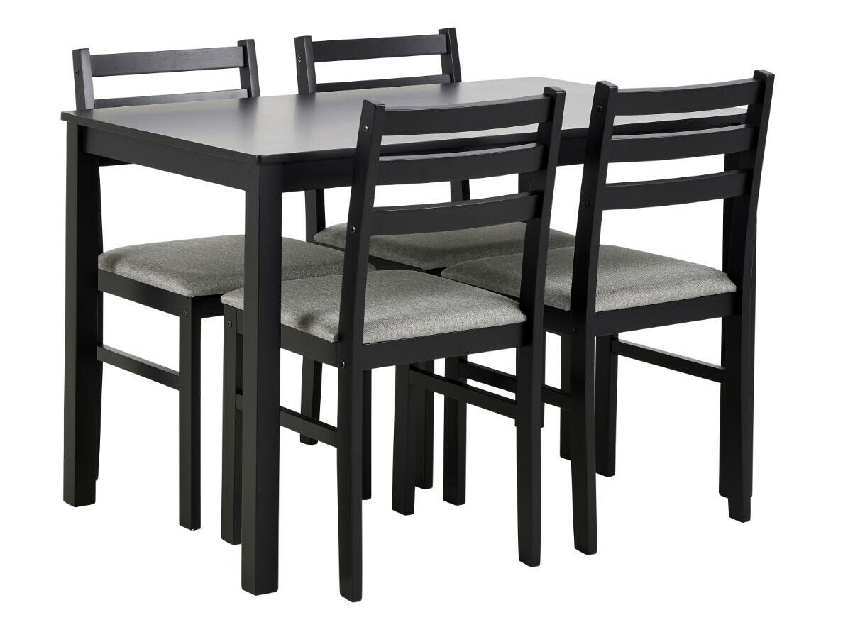 Conjunto de comedor Norsica 857 (Negro + Gris claro)
