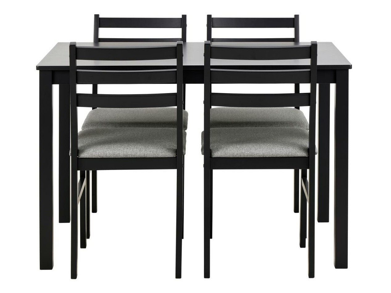 Conjunto de comedor Norsica 857 (Negro + Gris claro)