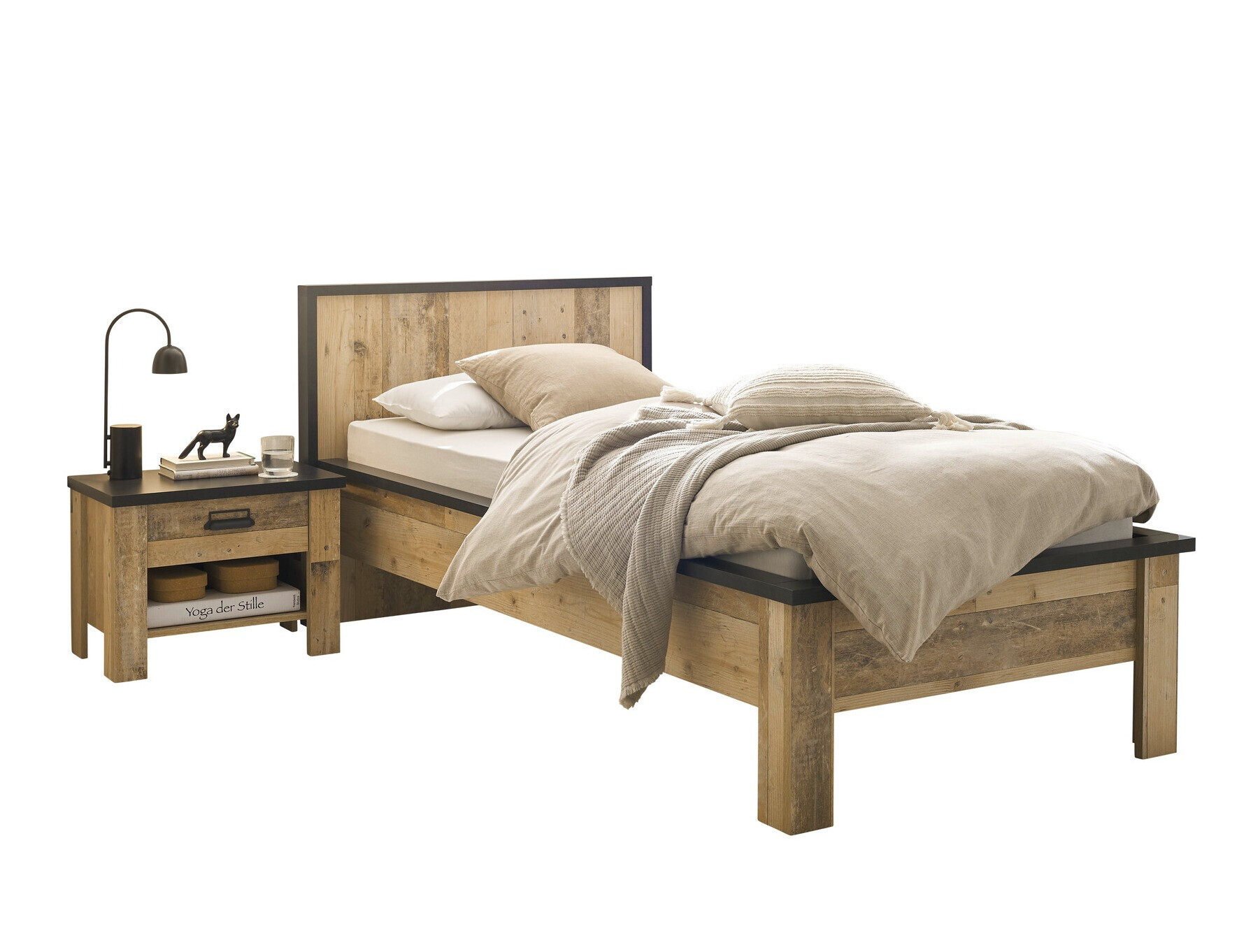 Conjunto de dormitorio Cirtale 128 (Arbol envejecido + Antracita)