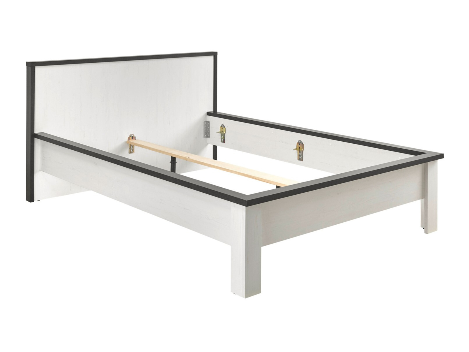 Conjunto de dormitorio Cirtale 128 (Pino blanqueado + Antracita)