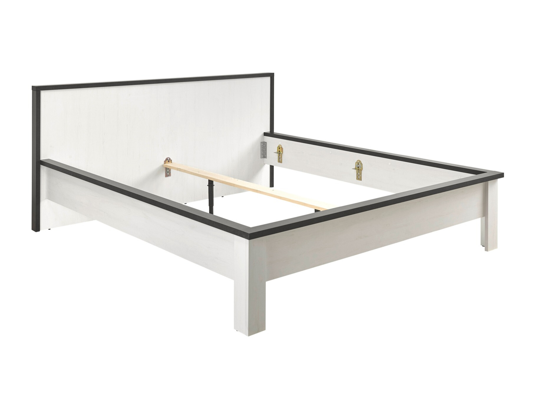 Conjunto de dormitorio Cirtale 128 (Pino blanqueado + Antracita)