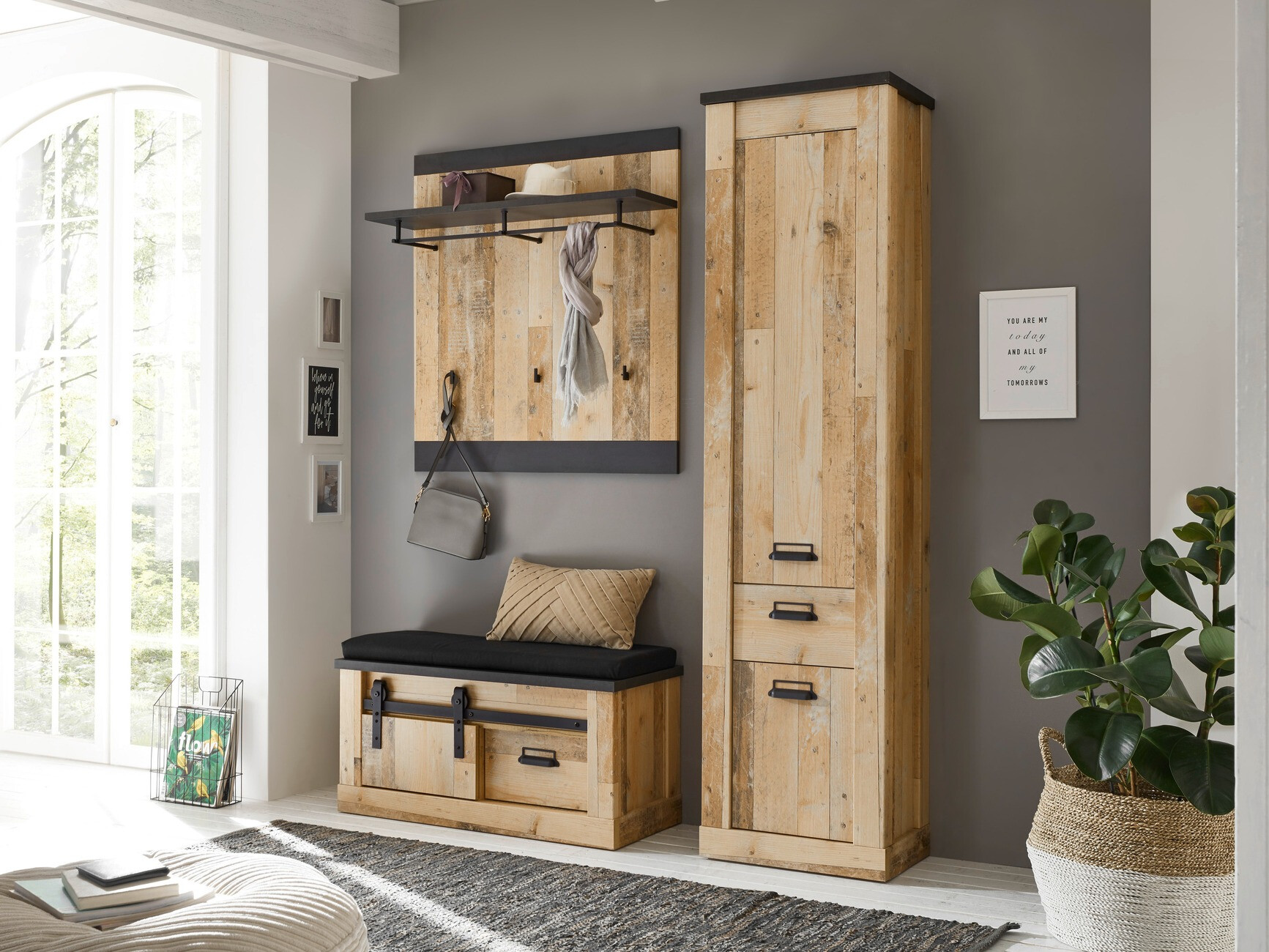 Conjunto de recibidor Cirtale 130 (Arbol envejecido + Antracita)