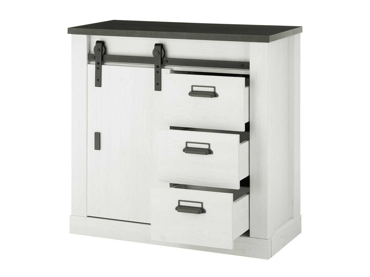 Conjunto para recibidor Cirtale 129 (Pino blanqueado + Antrahite)