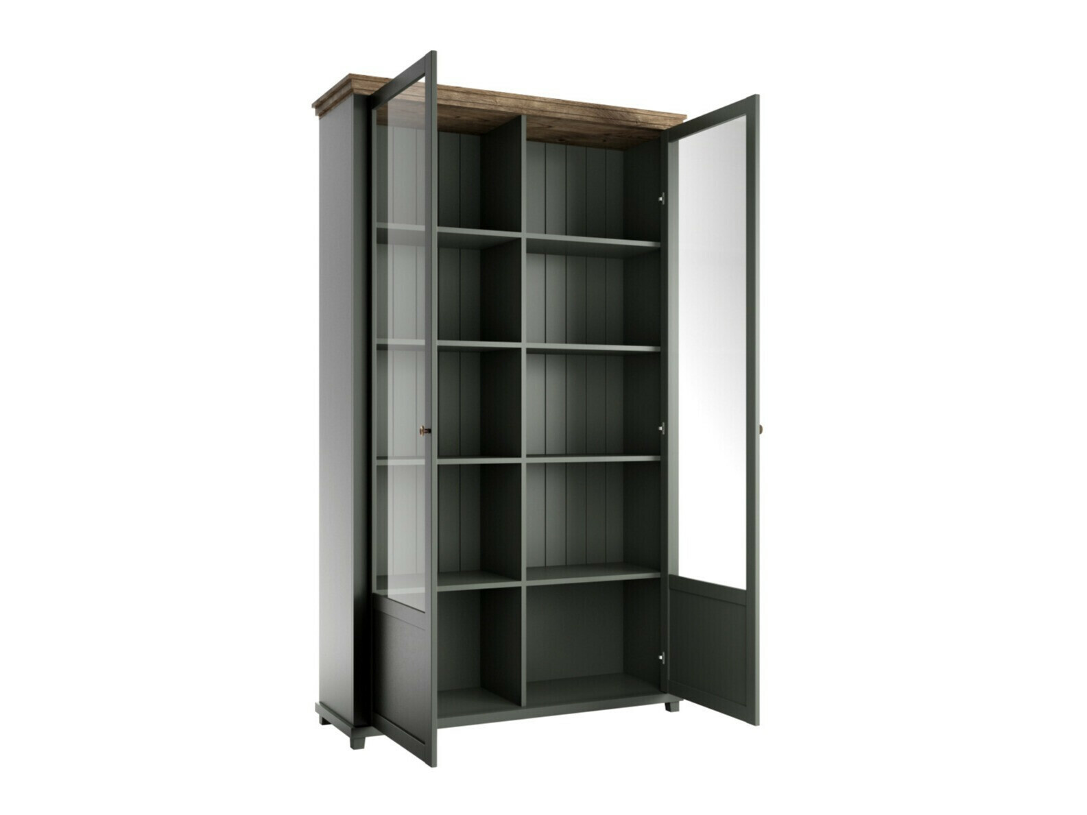 Estantería Tolnue 102 (Verde oscuro + Roble de lefkada)