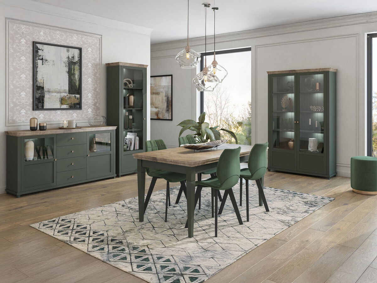 Estantería Tolnue 102 (Verde oscuro + Roble de lefkada)