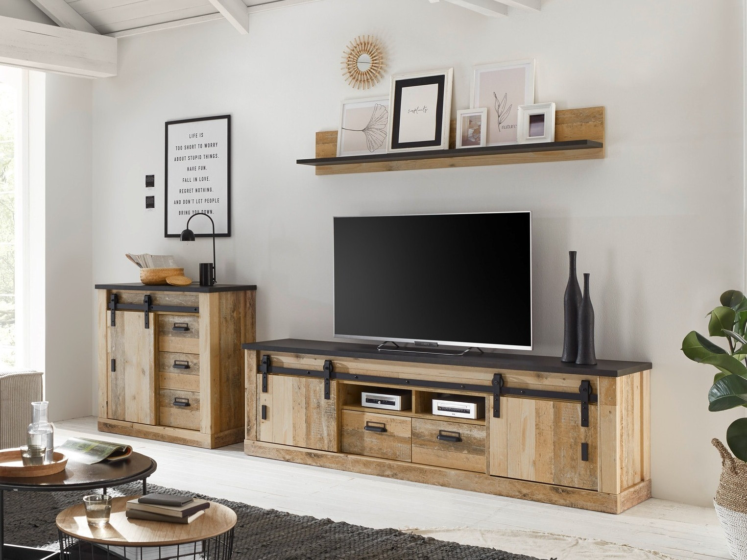 Conjunto de salón Cirtale 132 (Arbol envejecido + Antracita)