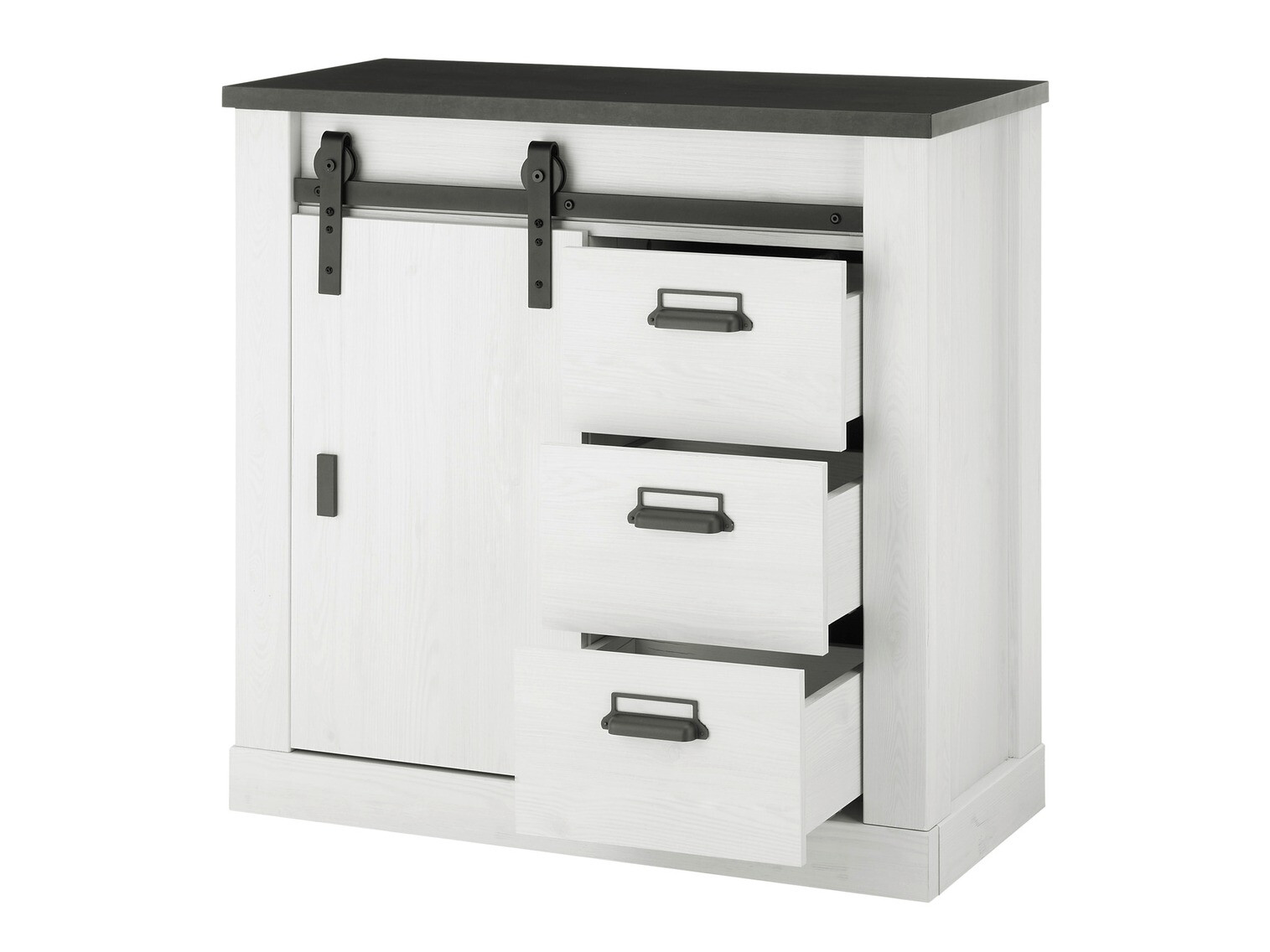 Conjunto de salón Cirtale 132 (Pino blanqueado + Antracita)